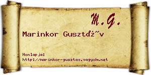 Marinkor Gusztáv névjegykártya
